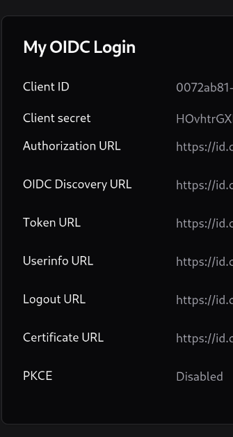 OIDC Options